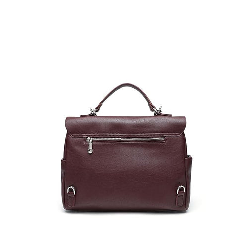 GELANNI – Shoulder Bag for Women & Girls, Premium PU Backpack & Handbag with Bottom Rivet, Comes with Adjustable & Detachable Strap, An Ideal Gift for Female - Wine